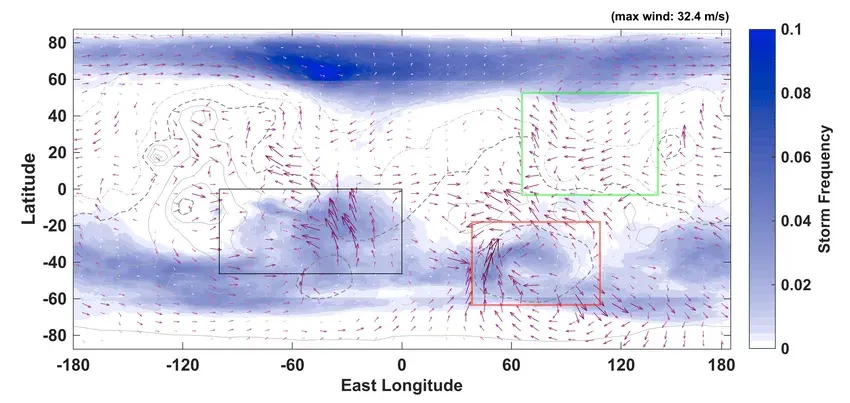 Dust Storm Frequency Map